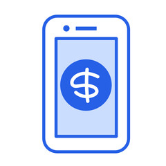 イラスト素材：スマホ　携帯　スマートフォン　＄　ドル