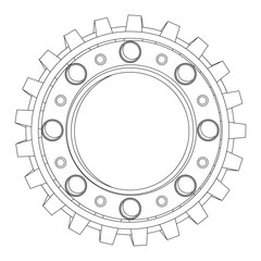 Vector letter O coloring book. An illustration on the theme of the alphabet in the steampunk style.