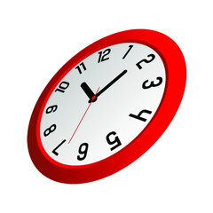red clock isolated on white