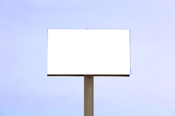 billboard on the beach with blue sky background