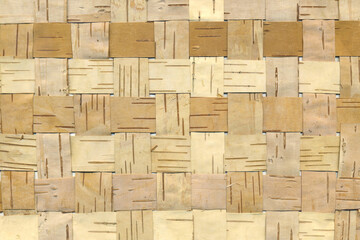 Wicker background from birch bark strips