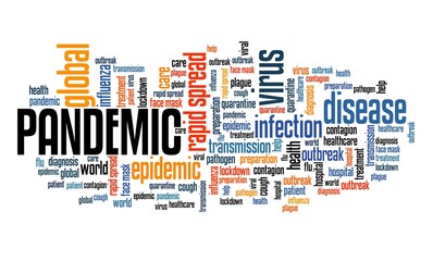 Pandemic keywords - word cloud graphics