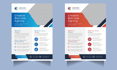 Corporate business flyer design template with modern concept Premium Vector