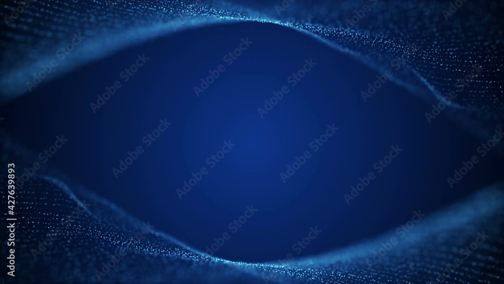 Wall mural fairy abstract magic mystery particles eye frame, dynamic flowing as glowing waves. 4k uhd 3d video 