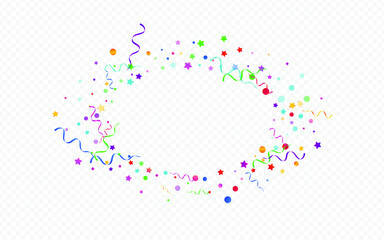 Red and Yellow Circles Celebration Vector Panoramic Transparent Background. Happy Streamer Poster. Particles Celebrate Plant. Variegated Paper Illustration.