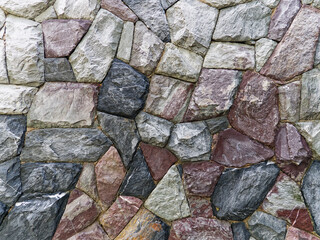 Full Frame Background of Decorative Colorful Tiled Stone Wall