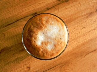 cup of coffee on the wooden table