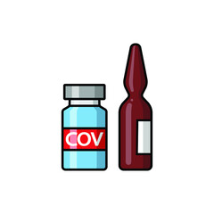 Antivirus vaccine doses in drawing style isolated vector. icon in trendy simple style isolated on white background. Symbol for your web site design, logo, app, UI. Vector illustration, EPS