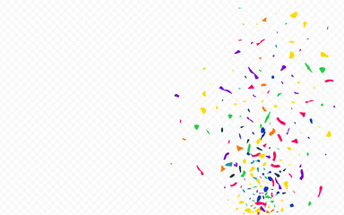 Orange Elements Carnival Transparent Background. Festival Confetti Banner. Carnaval Smear Background. Rainbow Particles Invitation Invitation.