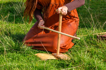 Trying to make a fire with wood stick