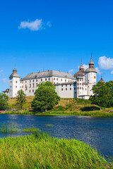 Fototapeta na wymiar Beautiful Lacko castle by the lake Vanern in Sweden in the summer