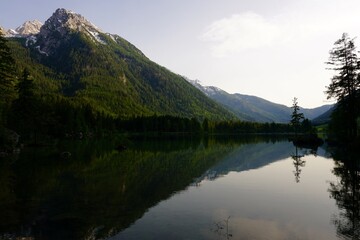 Lake "Hintersee" in the Bavarian Alps in Berchtesgaden