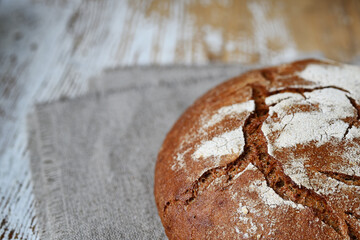 Grain bread and on a tabletop
