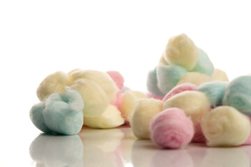 Cotton make up bud balls, isolated on white. 