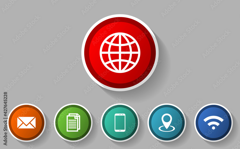 Poster internet and webdesign vector icon set, flat design illustration in eps 10