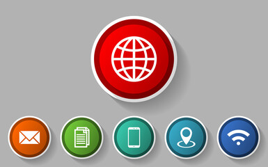 Internet and webdesign vector icon set, flat design illustration in EPS 10