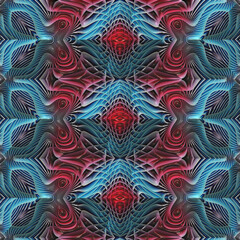 3d effect - abstract red blue color gradient pattern