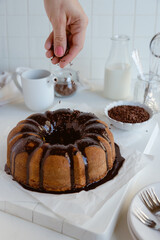 chocolate cake and coffee