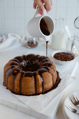 chocolate cake and coffee