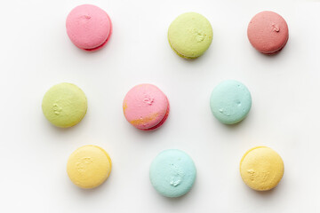 Сolored macaroon on a white background