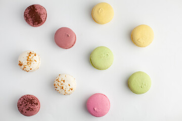 Сolored macaroon on a white background