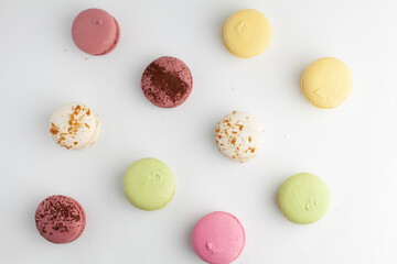 Сolored macaroon on a white background