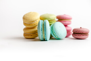 Сolored macaroon on a white background