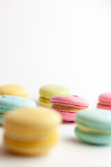 Сolored macaroon on a white background