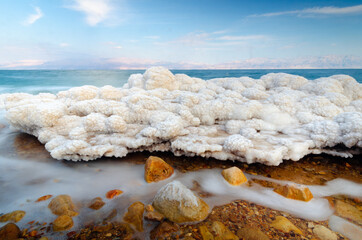 Salt formations in the Dead sea of Israel