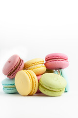 Сolored macaroon on a white background