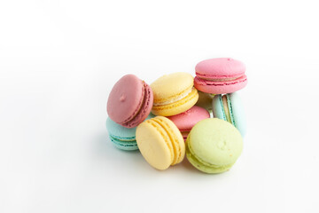 Сolored macaroon on a white background