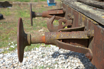 old buffer in railway carriage, hook wagon, old wagon