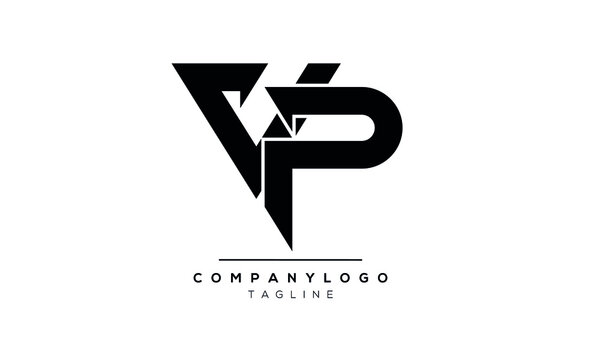 Abstract Letter Initial VP PV Vector Logo Design Template