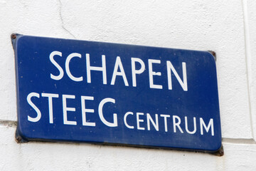 Street Sign Schapensteeg At Amsterdam The Netherlands 24-2-2021