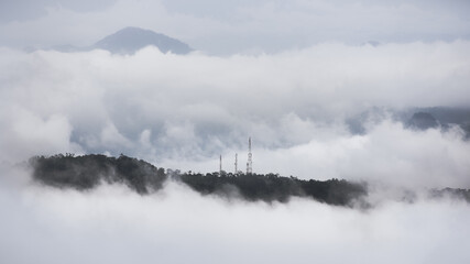 misty morning in the mountains