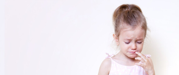 little lonely upset crying girl