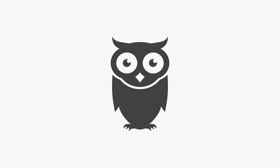 owl bird vector illustration on white background. creative icon.