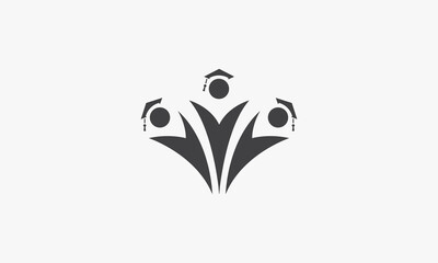 graduation vector illustration on white background. creative icon.