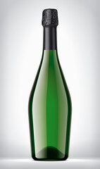 Color Glass Bottle on background with Black Foil. 