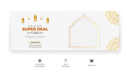Ramadan Kareem Social media ads banner design and facebook cover Design Template - obrazy, fototapety, plakaty