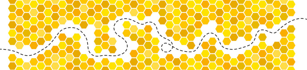 CHEMIN SINUEUX AU CENTRE D'UN NID D'ABEILLE © kazy