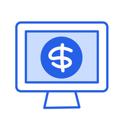 イラスト素材：パソコン　インターネット　＄　ドル