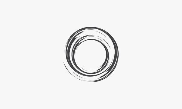 Ink Circle Vector Illustration On White Background. Creative Icon.