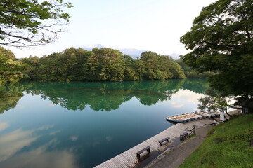 夏の福島県の裏磐梯の五色沼