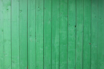 Green wooden plank wall, vertical painted wood background texture