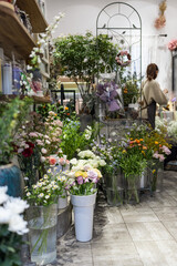Fototapeta premium Startup successful small business at florist shop