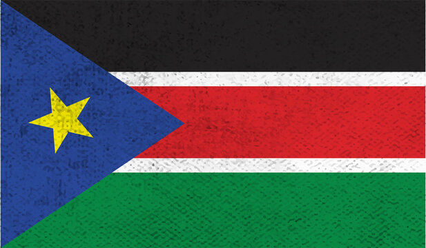 Grunge textured South Sudan flag