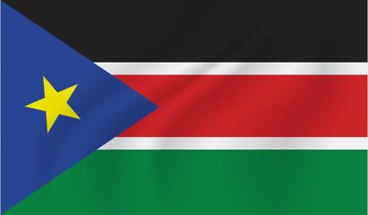 Grunge textured South Sudan flag