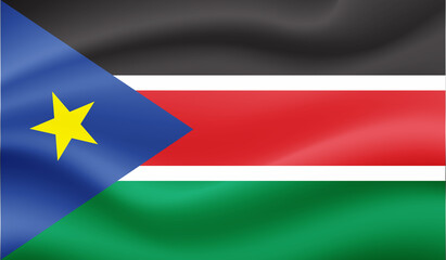 Grunge textured South Sudan flag