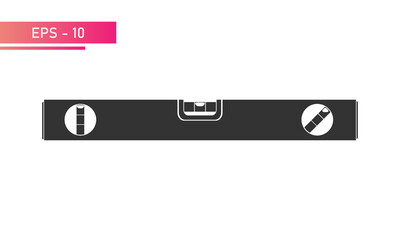 Bubble construction level in one color, icon. Tools for construction and repair. Flat vector illustration.